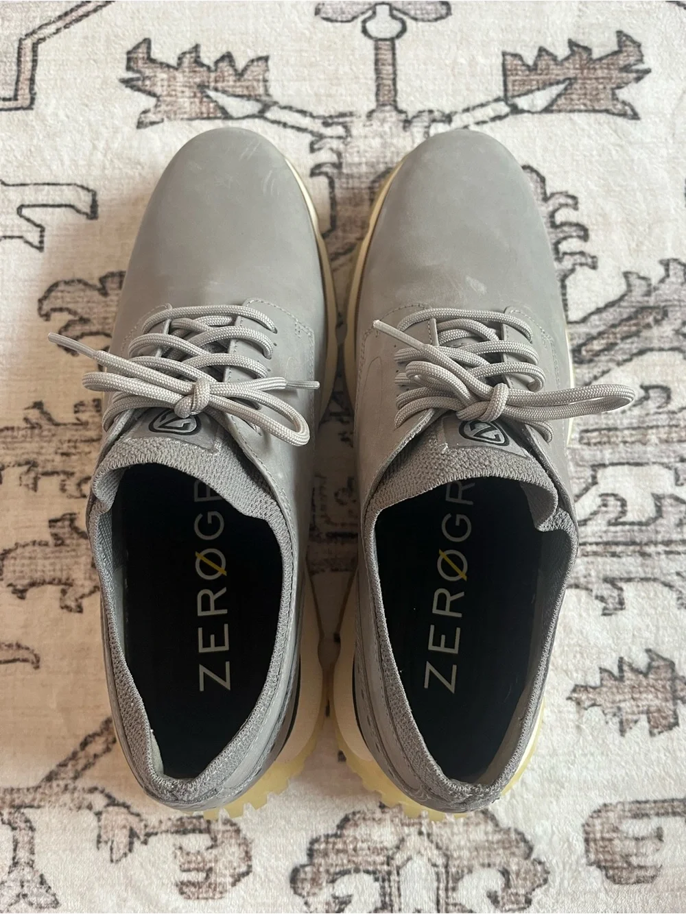 Cole Haan Nubuck Gray leather Men's Casual Lace-Up Oxfords